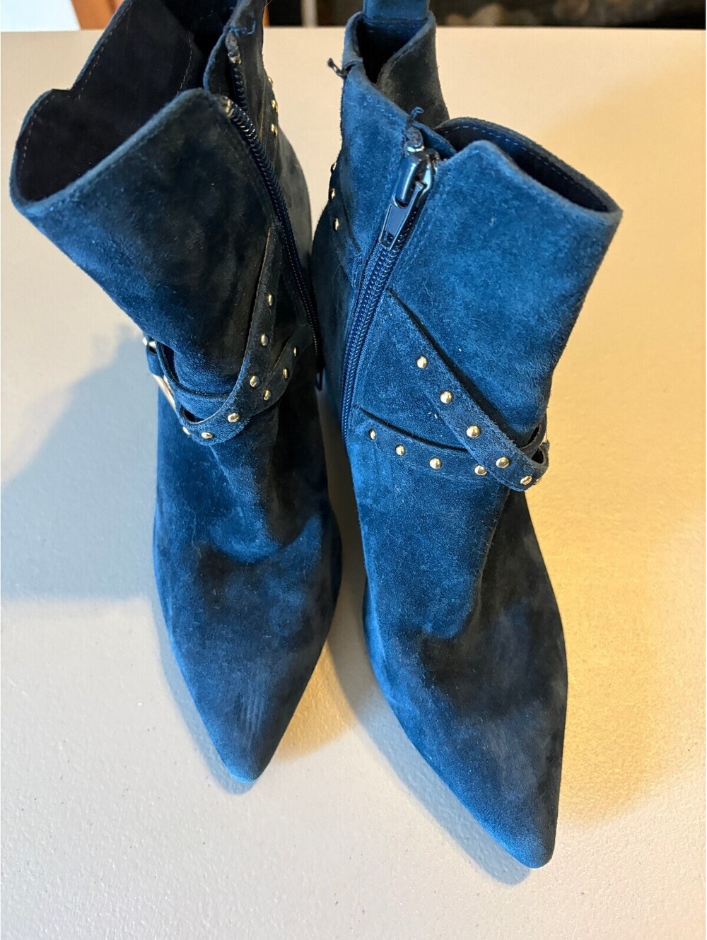 White House Black Market Women's Blue Suede Ankle Boots Size 5.5M